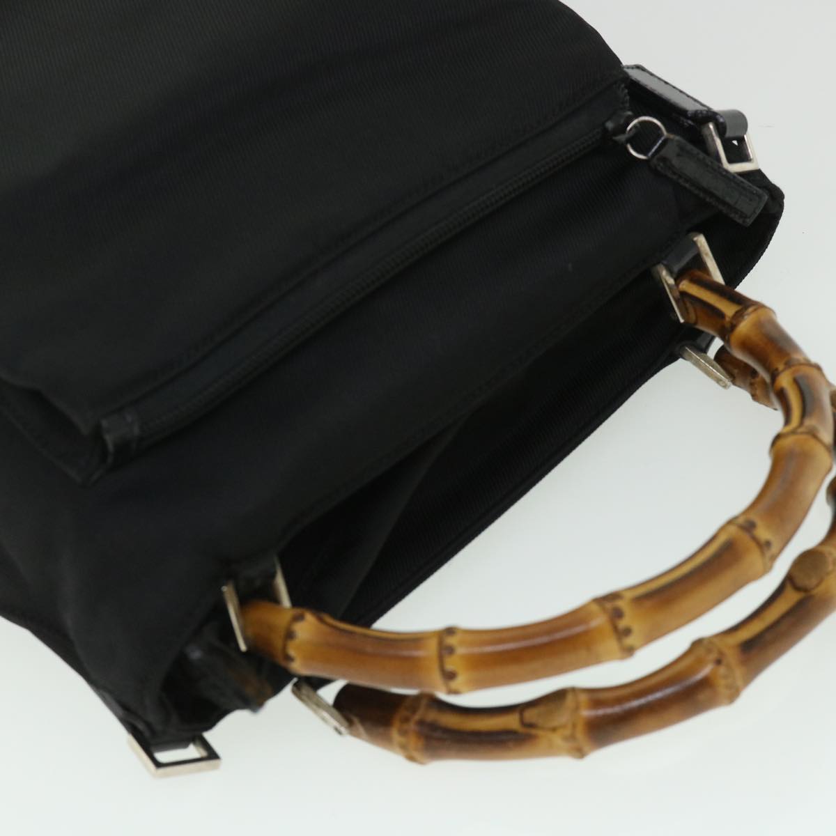 GUCCI Bamboo Hand Bag Nylon 2way Black 002 2058 0508 5 ep1817