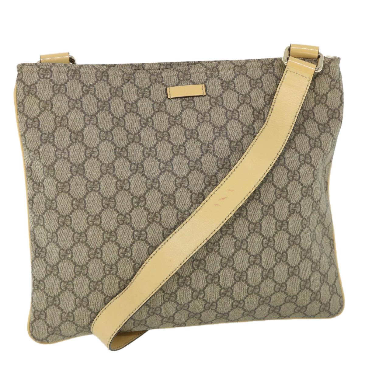 GUCCI GG Canvas Shoulder Bag PVC Leather Beige 201446 ep1824