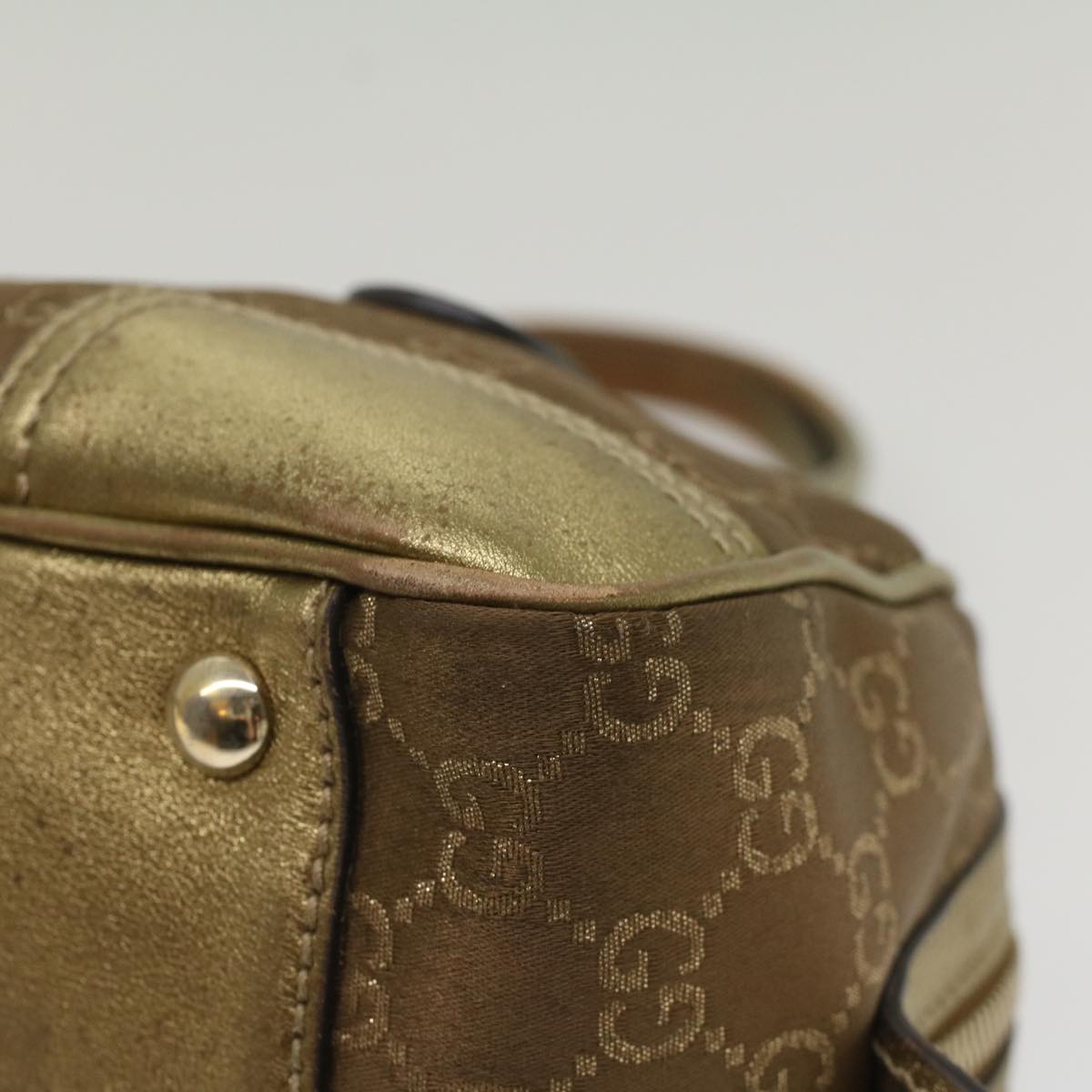 GUCCI GG Canvas Shoulder Bag Gold Tone 161720 ep1828