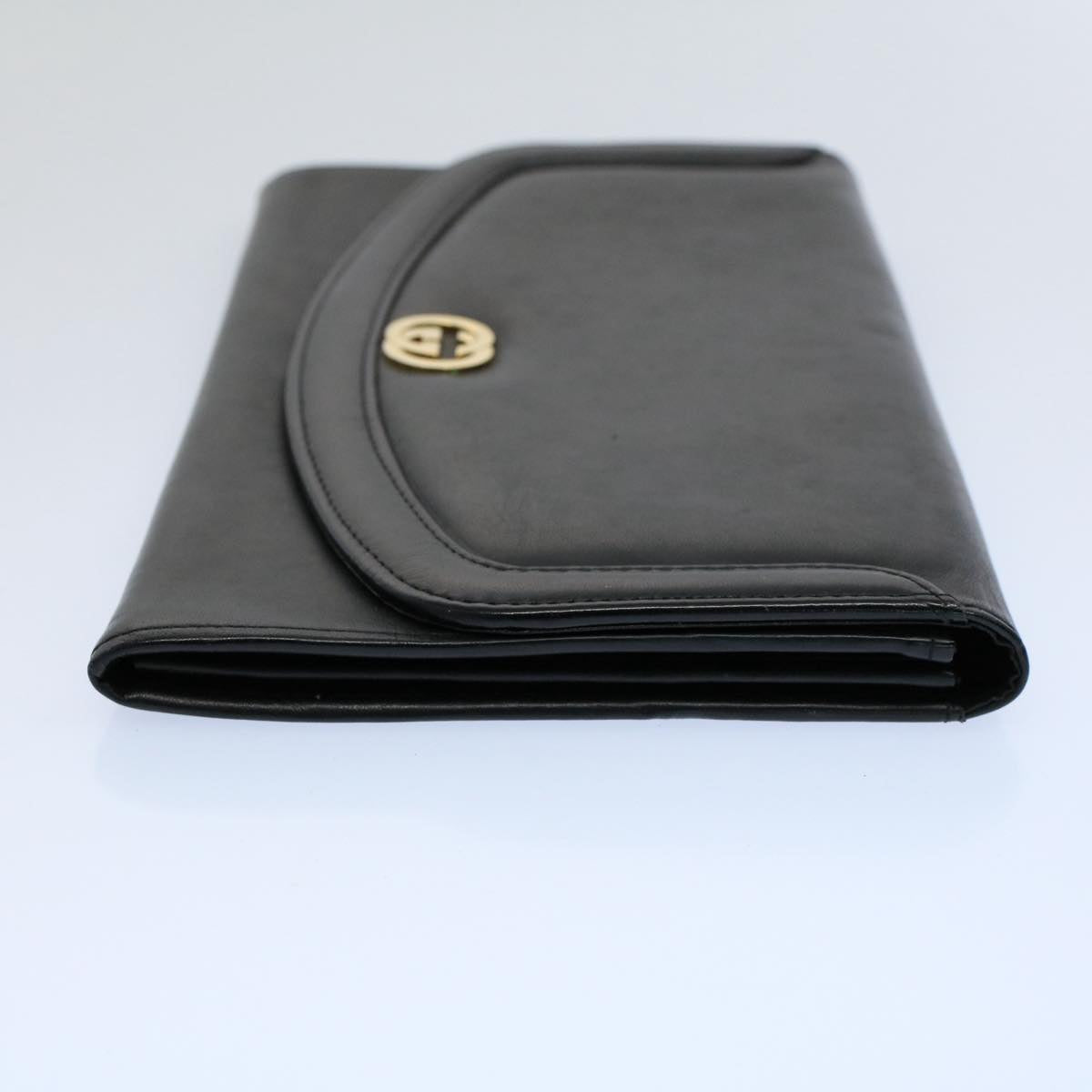 GUCCI Clutch Bag Leather Black ep1846