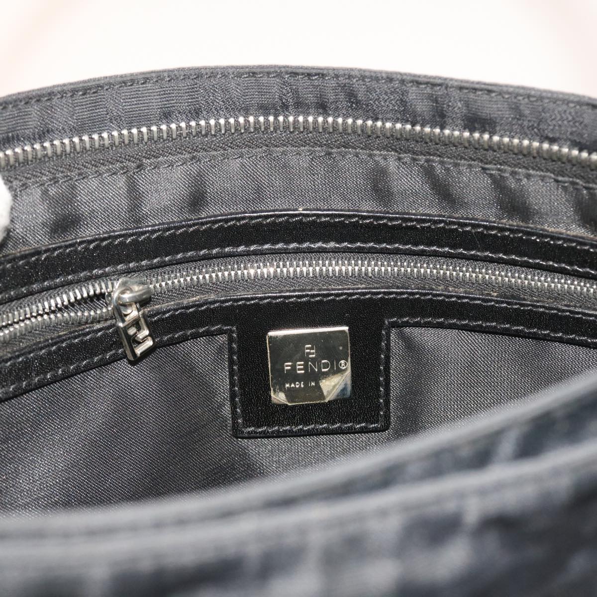 FENDI Zucca Canvas Hand Bag Black ep1858