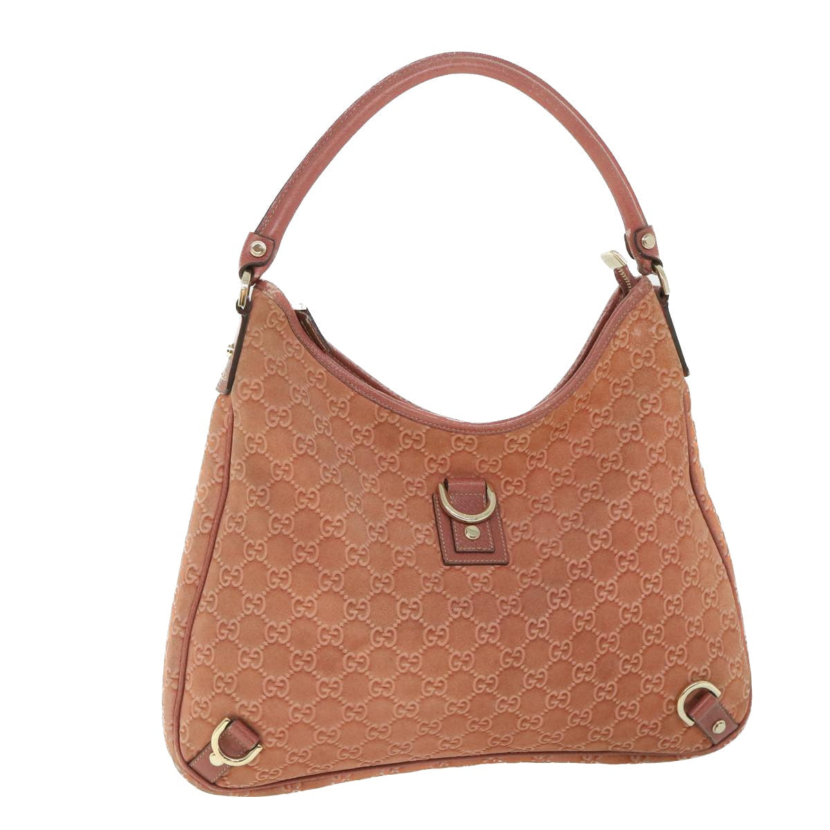 GUCCI GG Canvas Shoulder Bag Suede Red 130737 ep1866