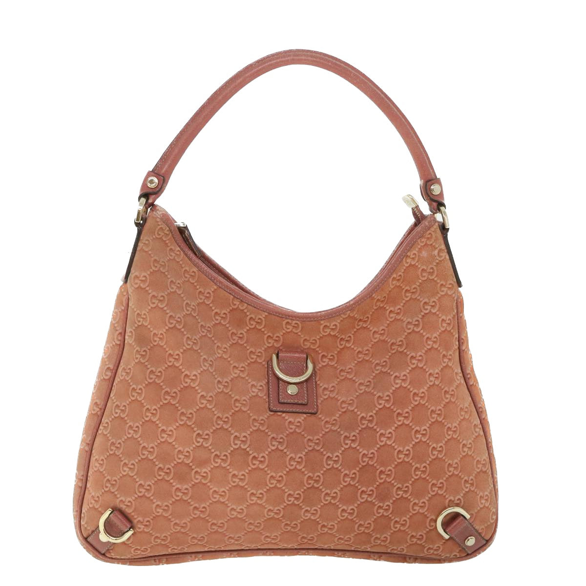 GUCCI GG Canvas Shoulder Bag Suede Red 130737 ep1866