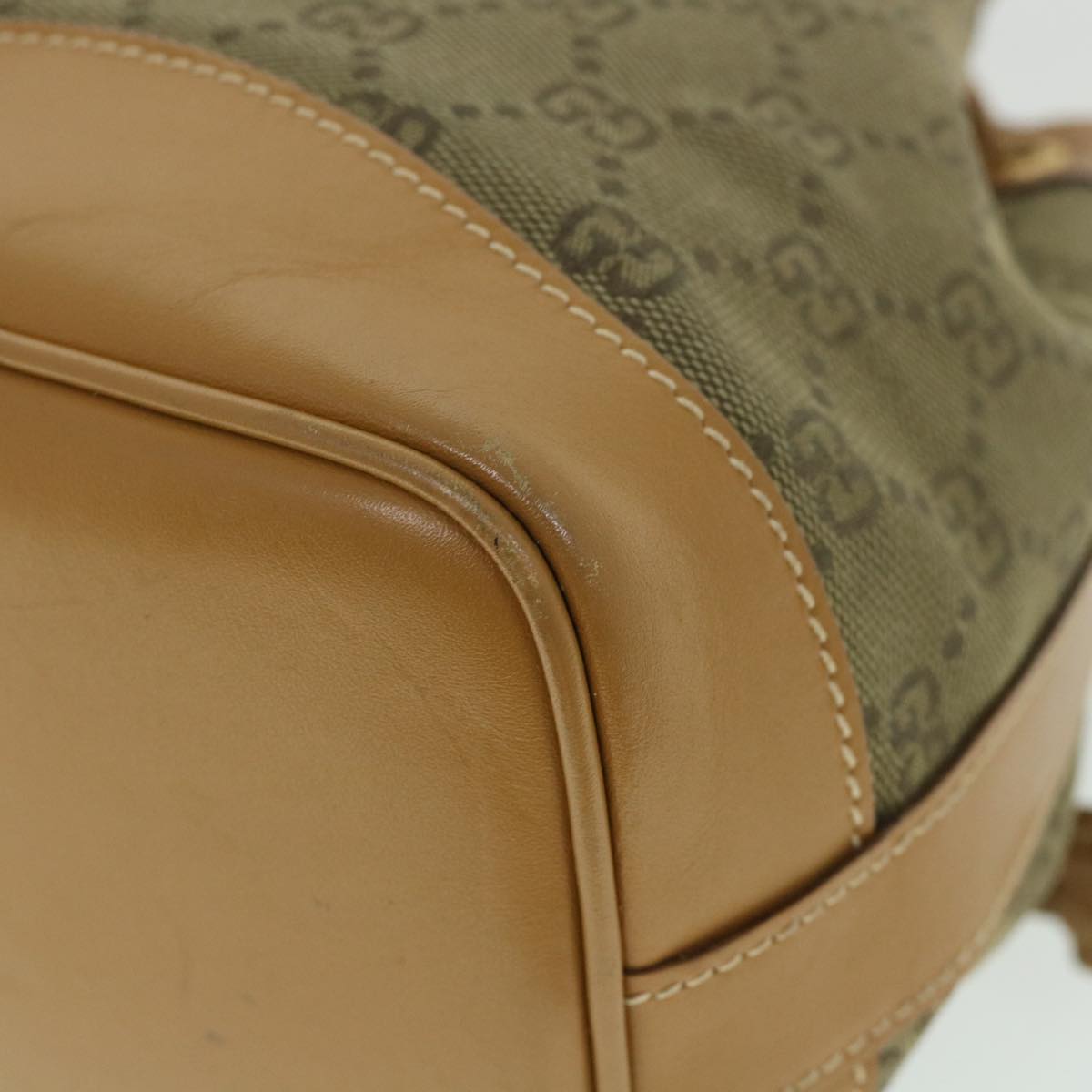 GUCCI GG Canvas Shoulder Bag Khaki Brown ep1871