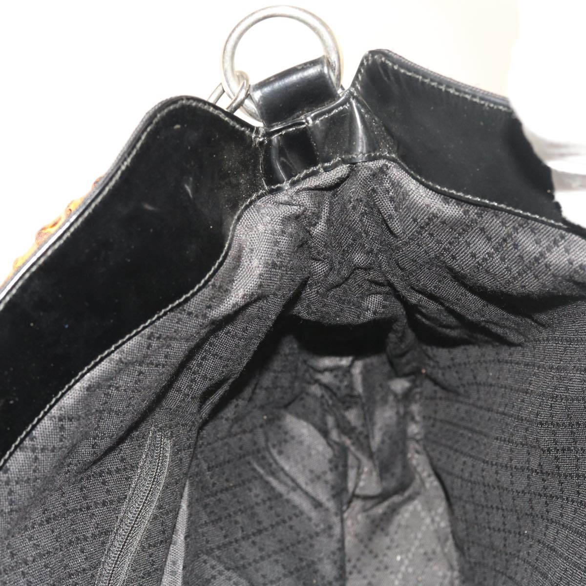 GUCCI Bamboo Shoulder Bag Nylon Canvas Black 001 1781 1577 ep1881