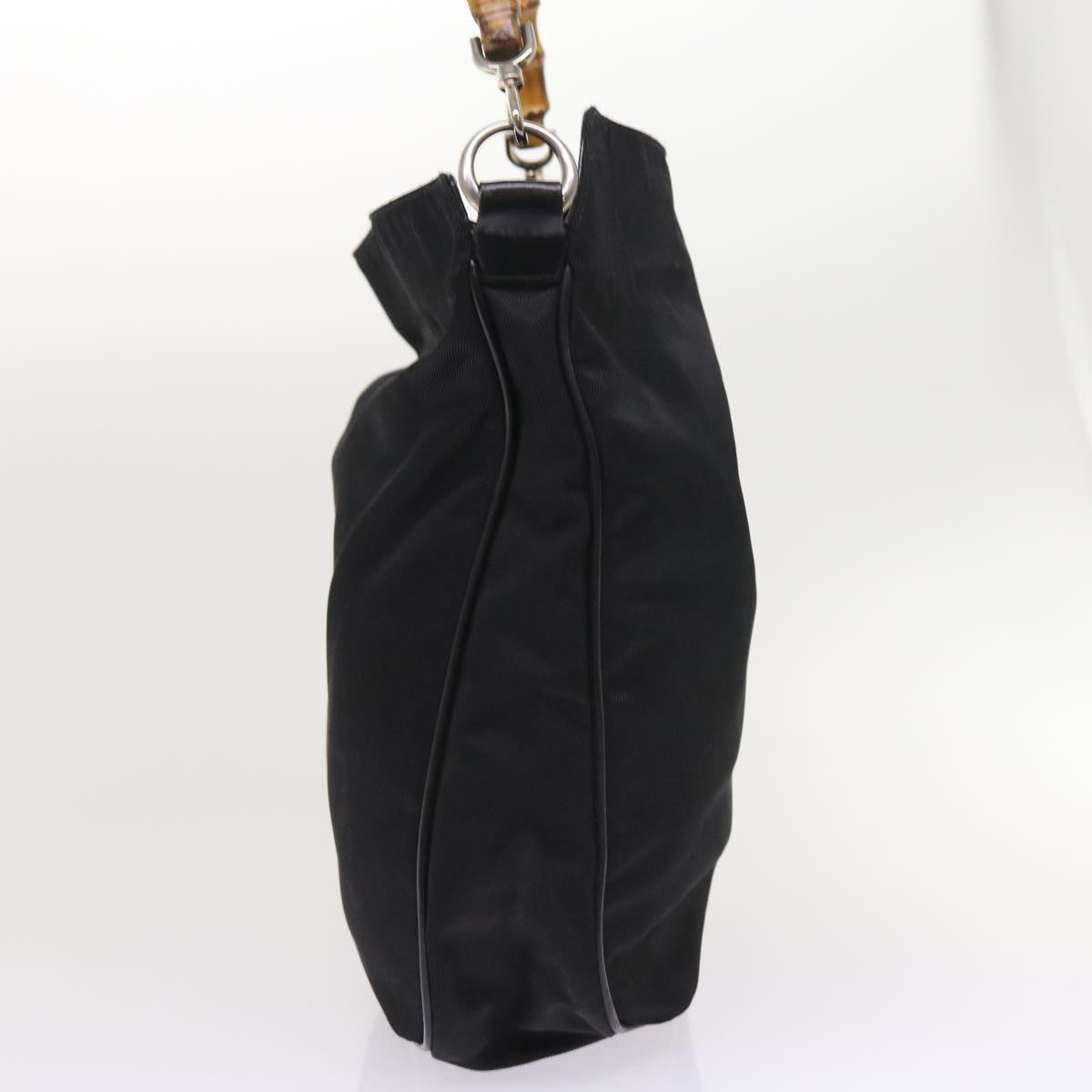 GUCCI Bamboo Shoulder Bag Nylon Canvas Black 001 1781 1577 ep1881