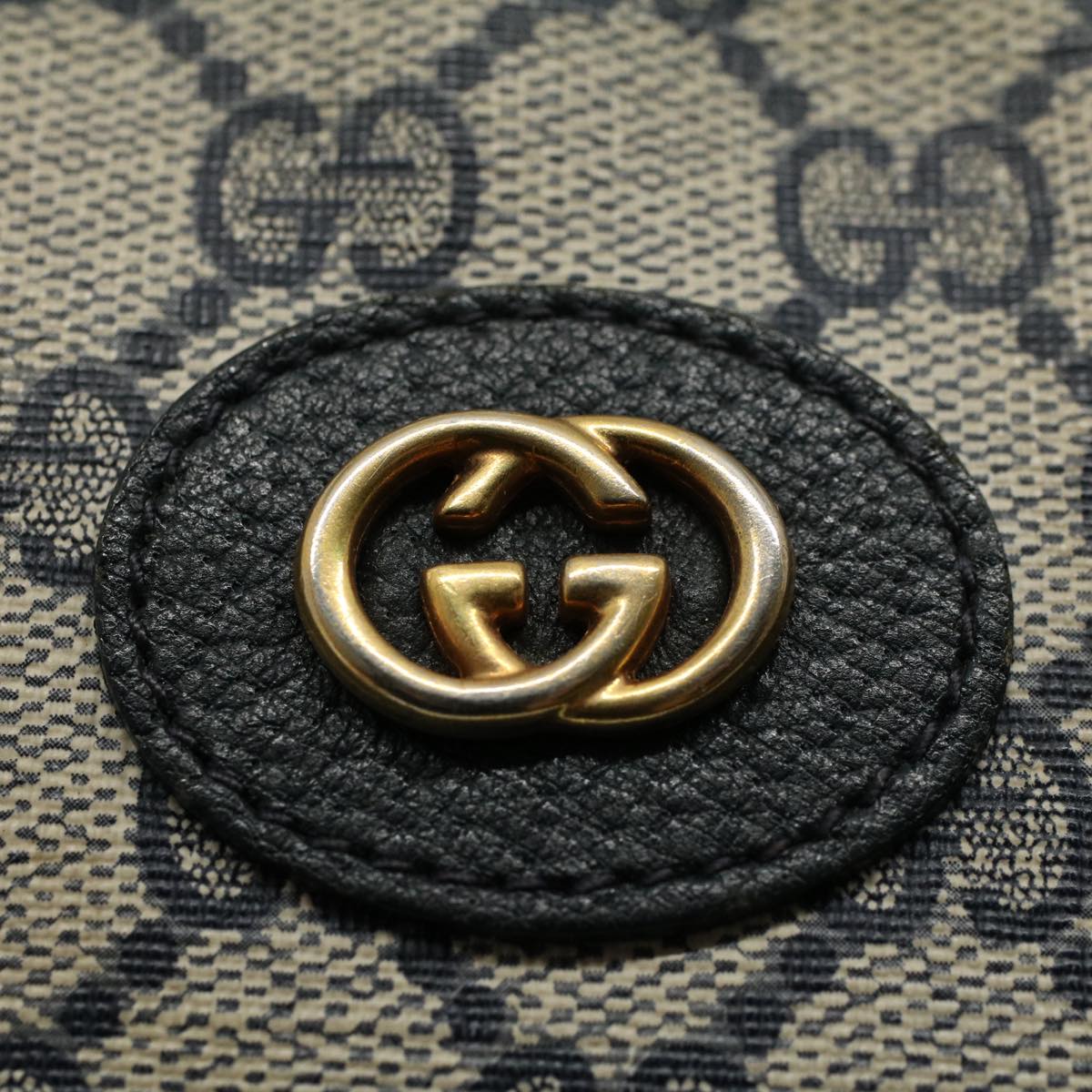 GUCCI GG Canvas Shoulder Bag PVC Leather Gray Navy ep1884