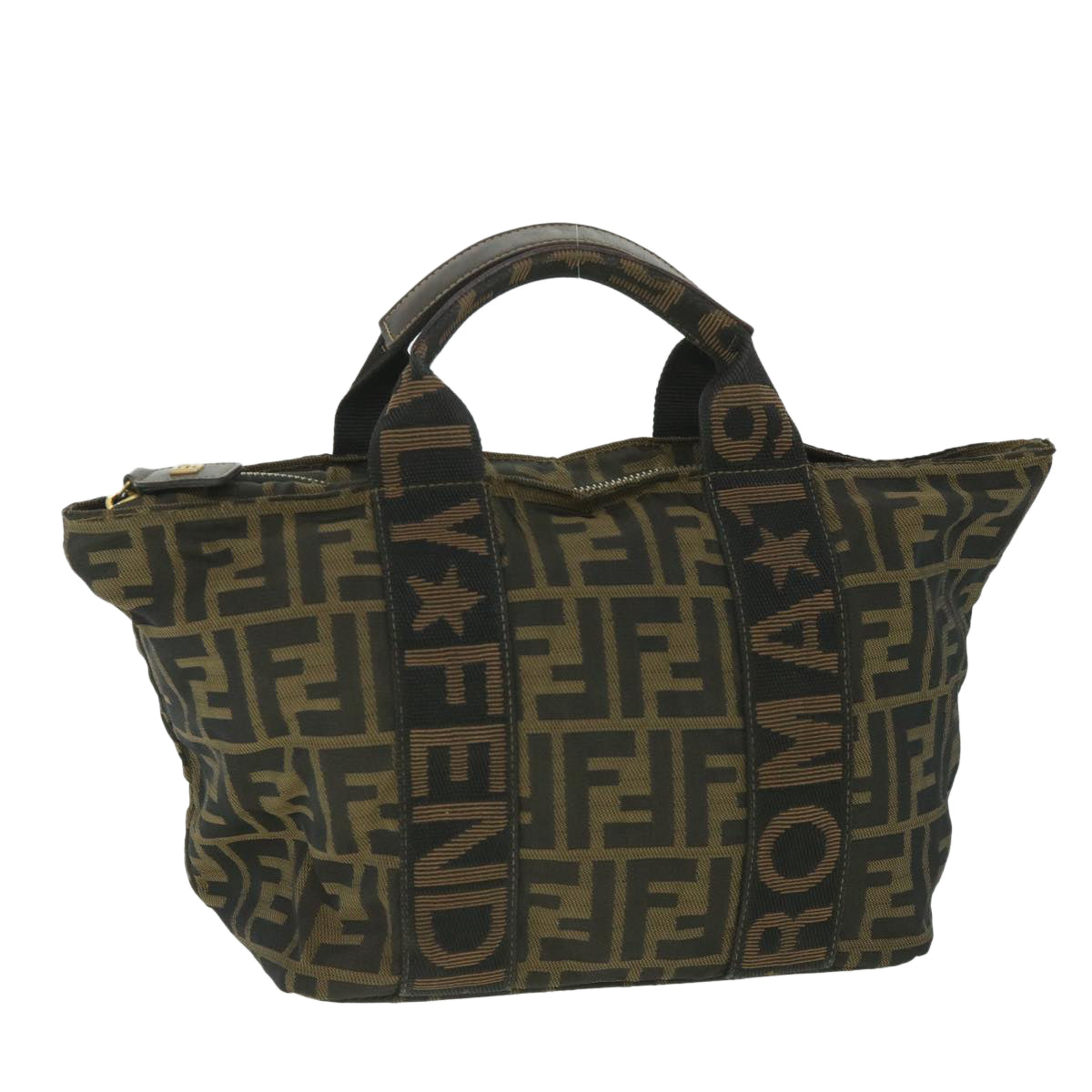 FENDI Zucca Canvas Hand Bag Black Brown ep2059