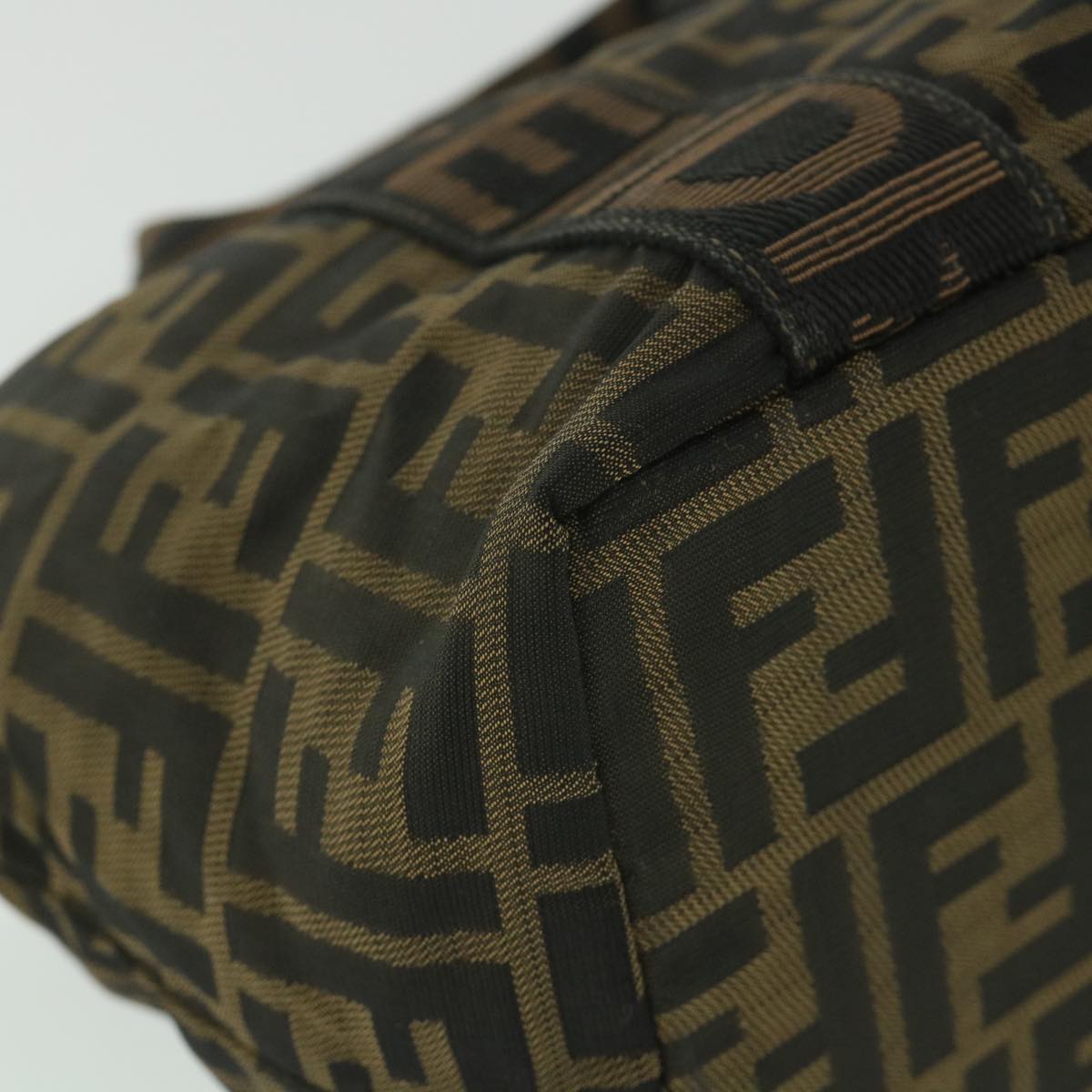 FENDI Zucca Canvas Hand Bag Black Brown ep2059