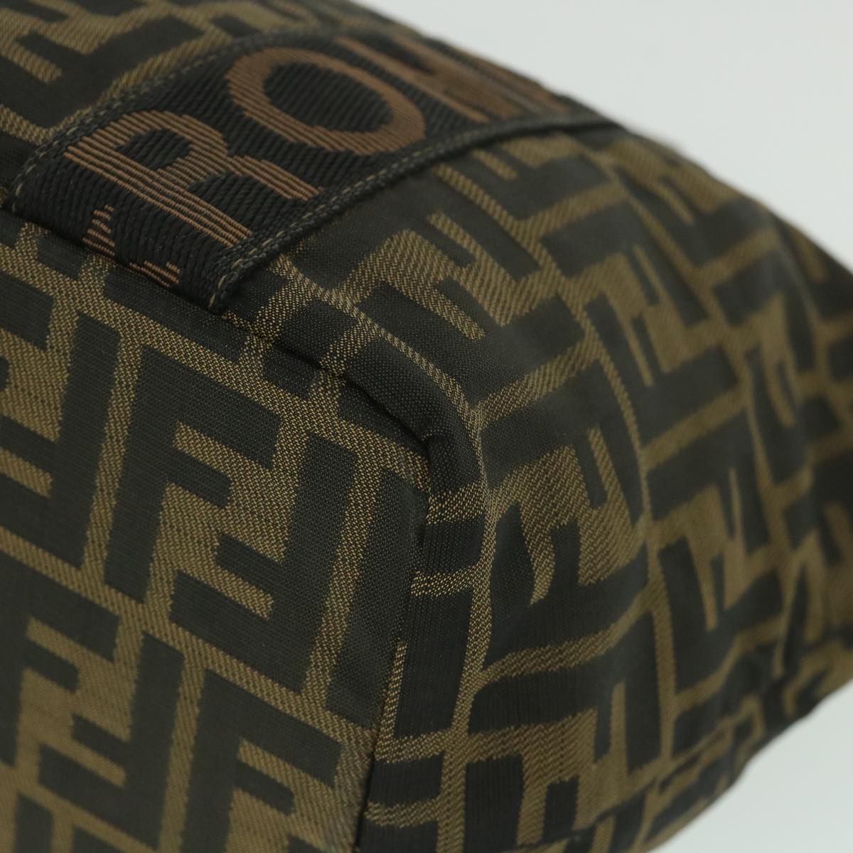 FENDI Zucca Canvas Hand Bag Black Brown ep2059