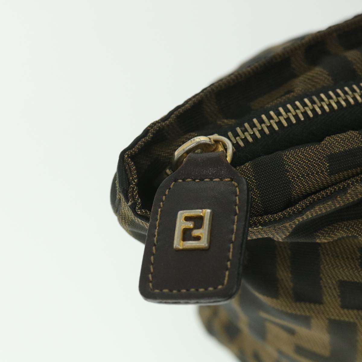 FENDI Zucca Canvas Hand Bag Black Brown ep2059