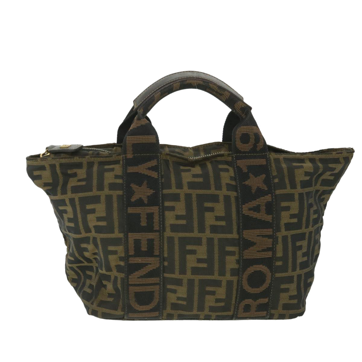 FENDI Zucca Canvas Hand Bag Black Brown ep2059