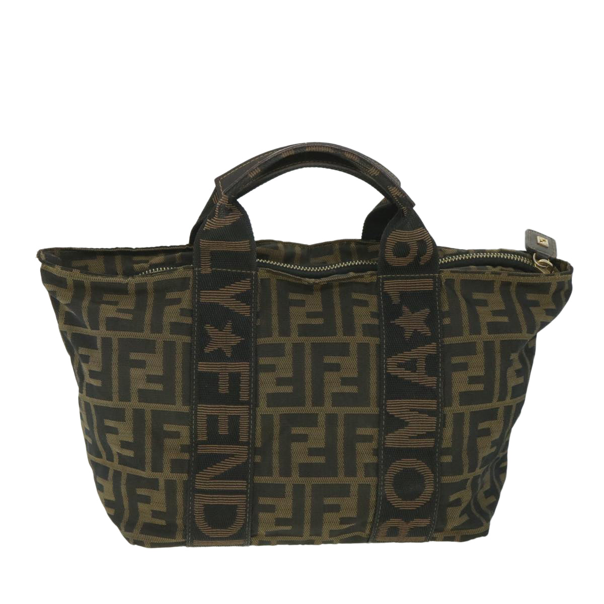 FENDI Zucca Canvas Hand Bag Black Brown ep2059