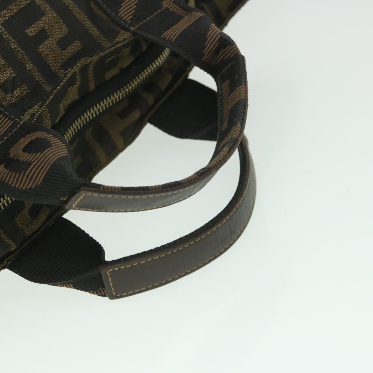 FENDI Zucca Canvas Hand Bag Black Brown ep2059