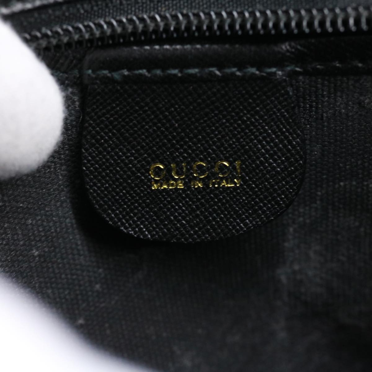 GUCCI Micro GG Canvas Bamboo Chain Shoulder Bag Black Gold ep231