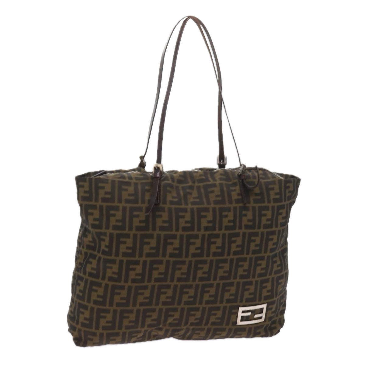 FENDI Zucca Canvas Tote Bag Black Brown ep2349