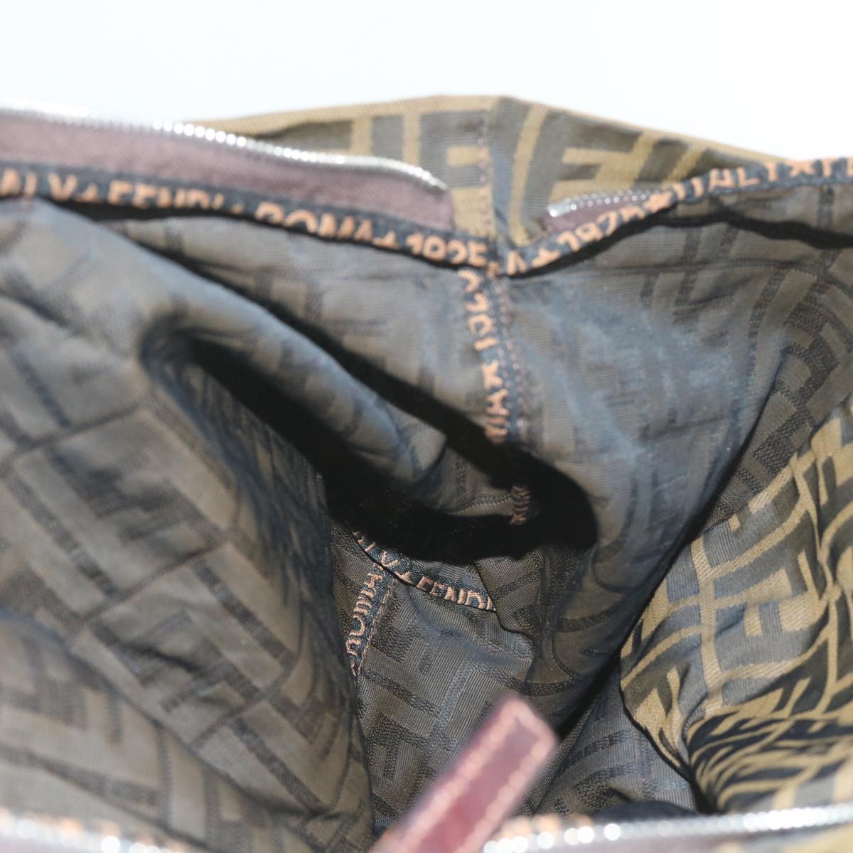 FENDI Zucca Canvas Tote Bag Black Brown ep2349