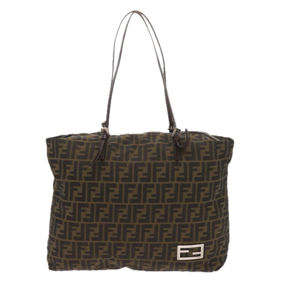 FENDI Zucca Canvas Tote Bag Black Brown ep2349