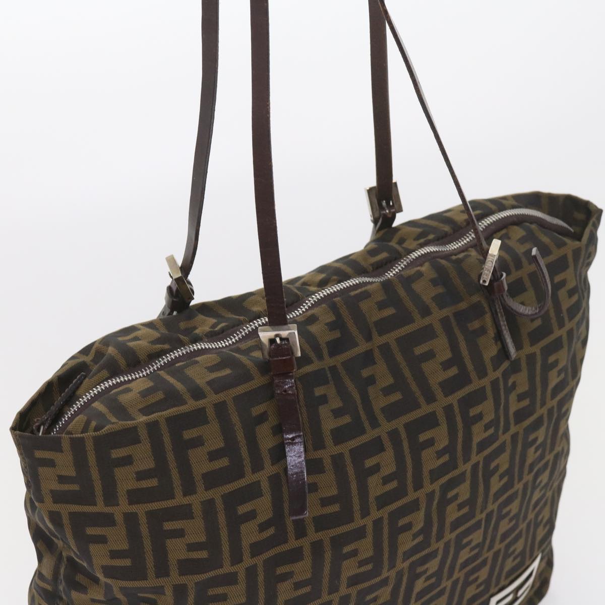 FENDI Zucca Canvas Tote Bag Black Brown ep2349