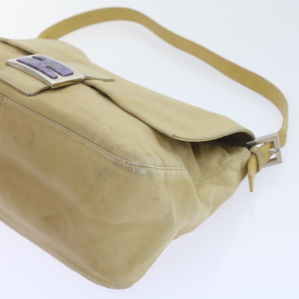 FENDI Mamma Baguette Shoulder Bag Leather Beige 2348 26325 009 ep2384