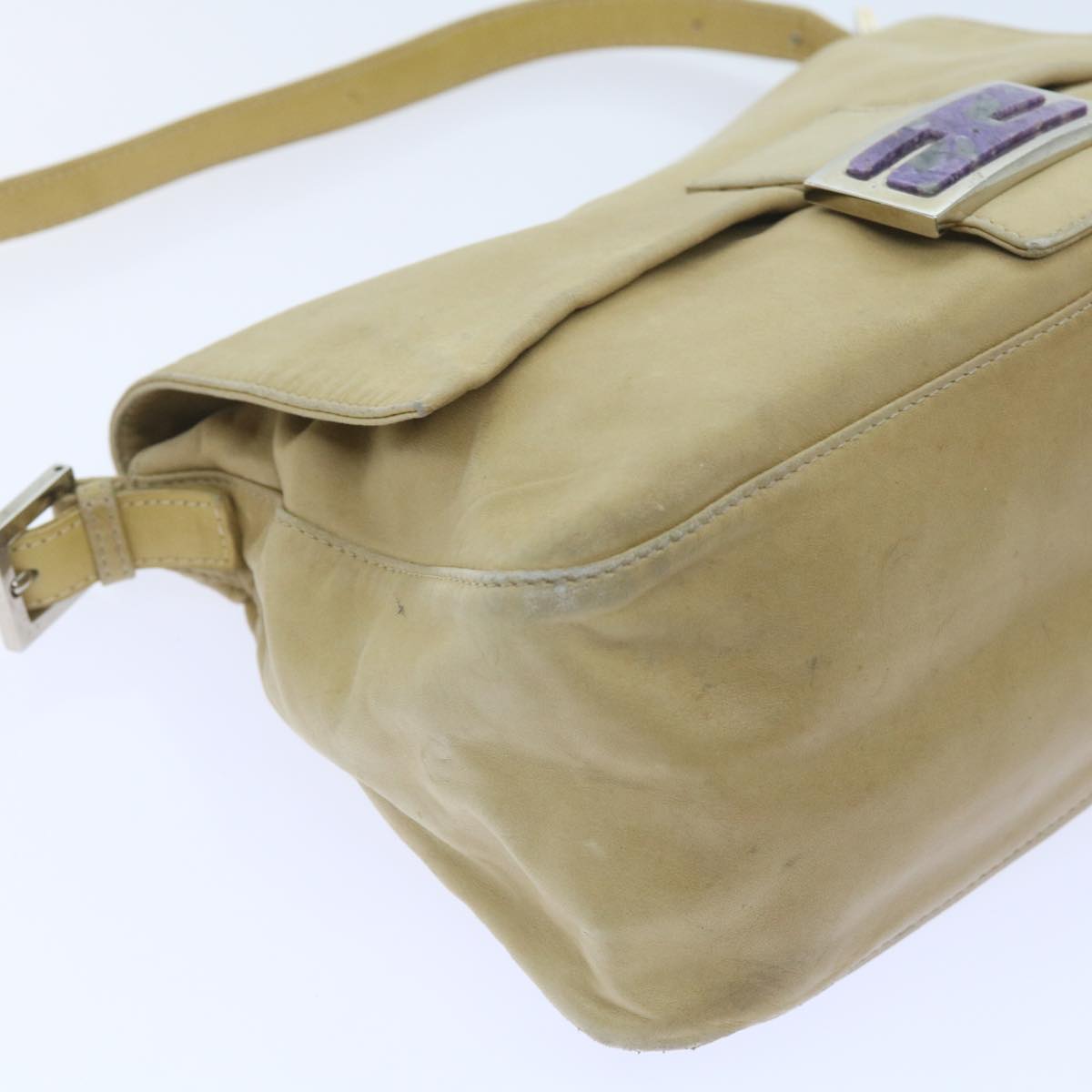 FENDI Mamma Baguette Shoulder Bag Leather Beige 2348 26325 009 ep2384
