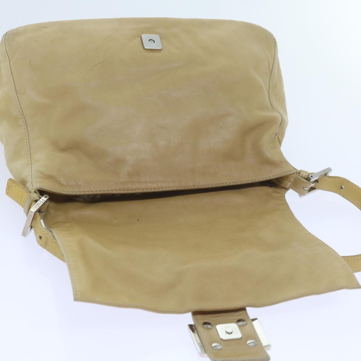 FENDI Mamma Baguette Shoulder Bag Leather Beige 2348 26325 009 ep2384