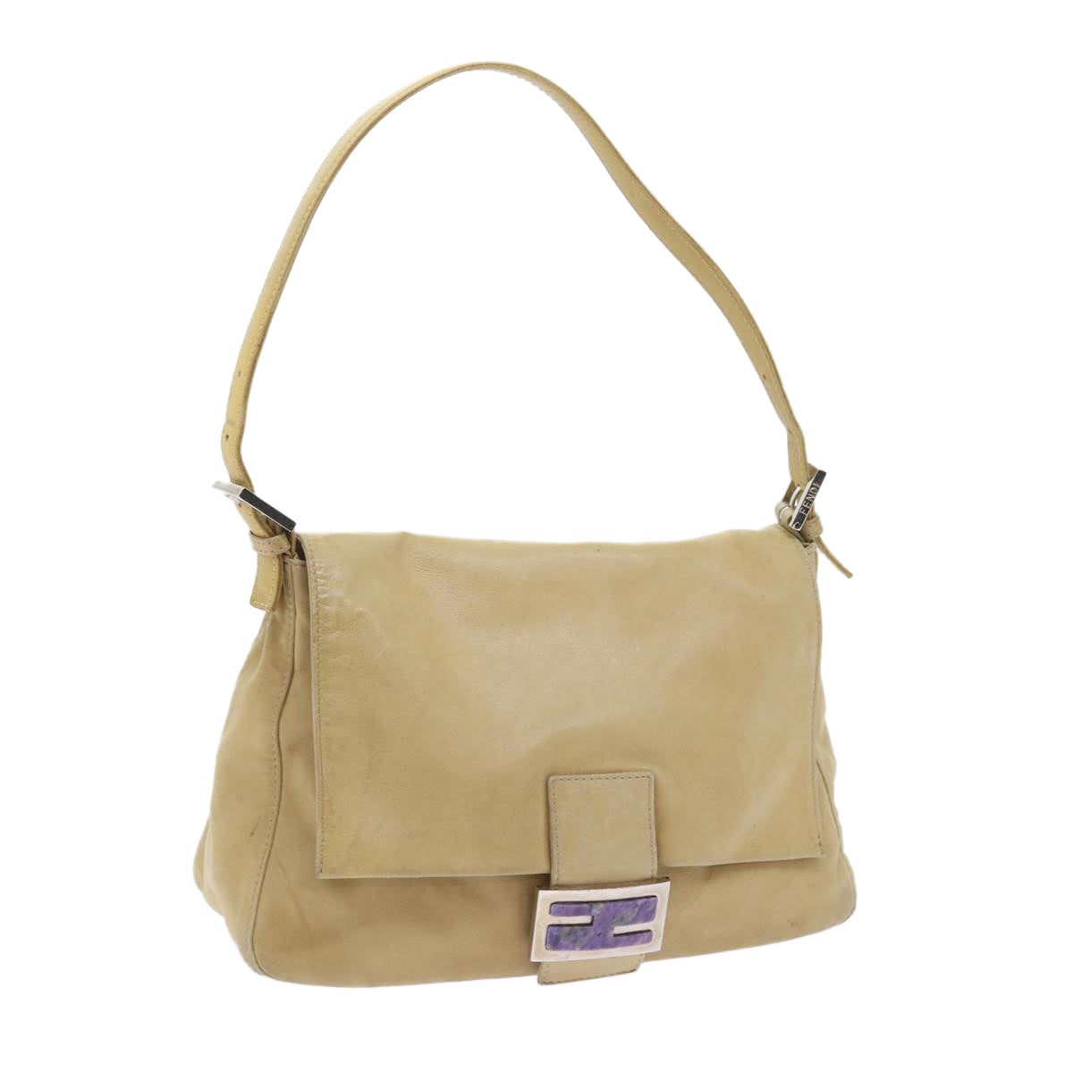 FENDI Mamma Baguette Shoulder Bag Leather Beige 2348 26325 009 ep2384