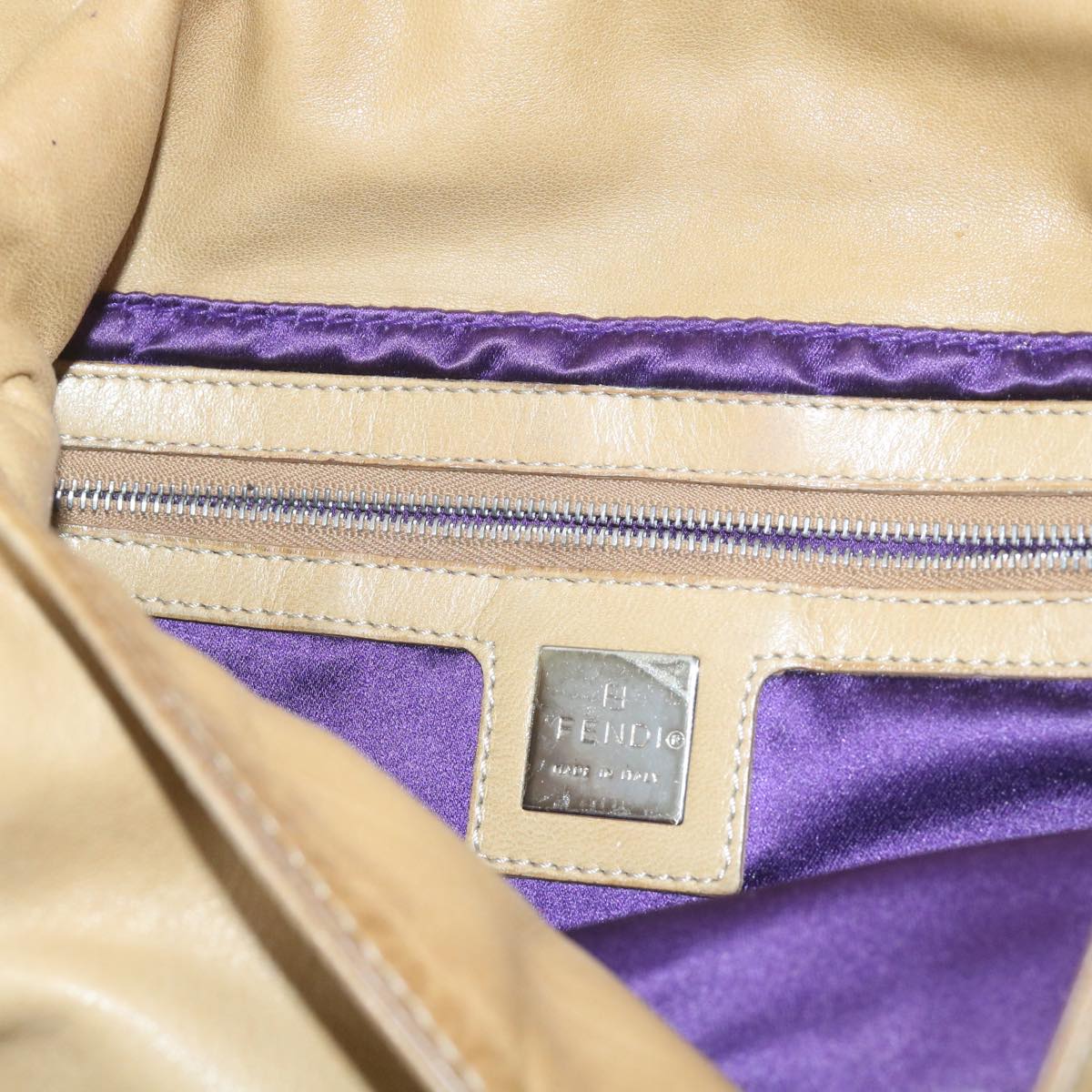 FENDI Mamma Baguette Shoulder Bag Leather Beige 2348 26325 009 ep2384