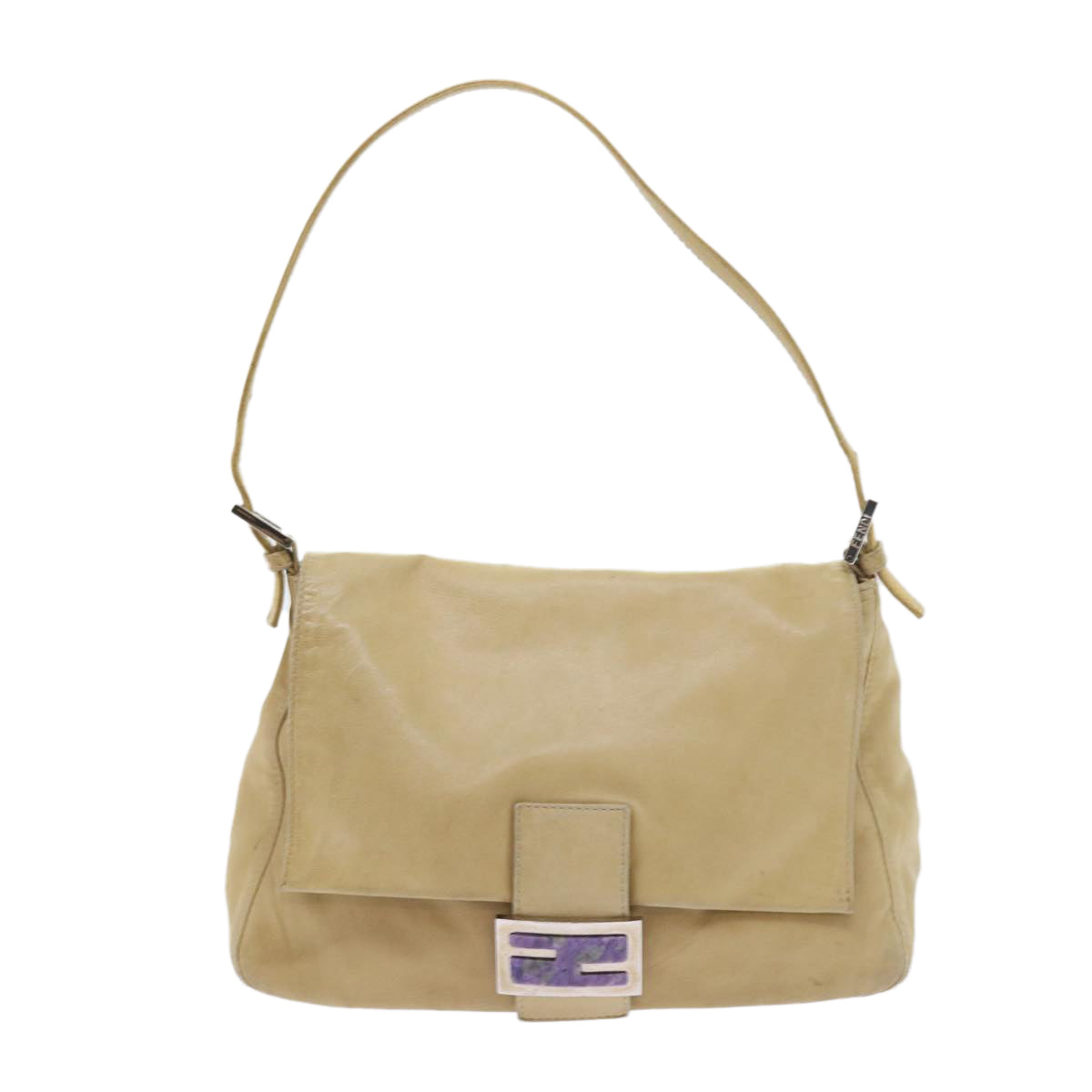 FENDI Mamma Baguette Shoulder Bag Leather Beige 2348 26325 009 ep2384