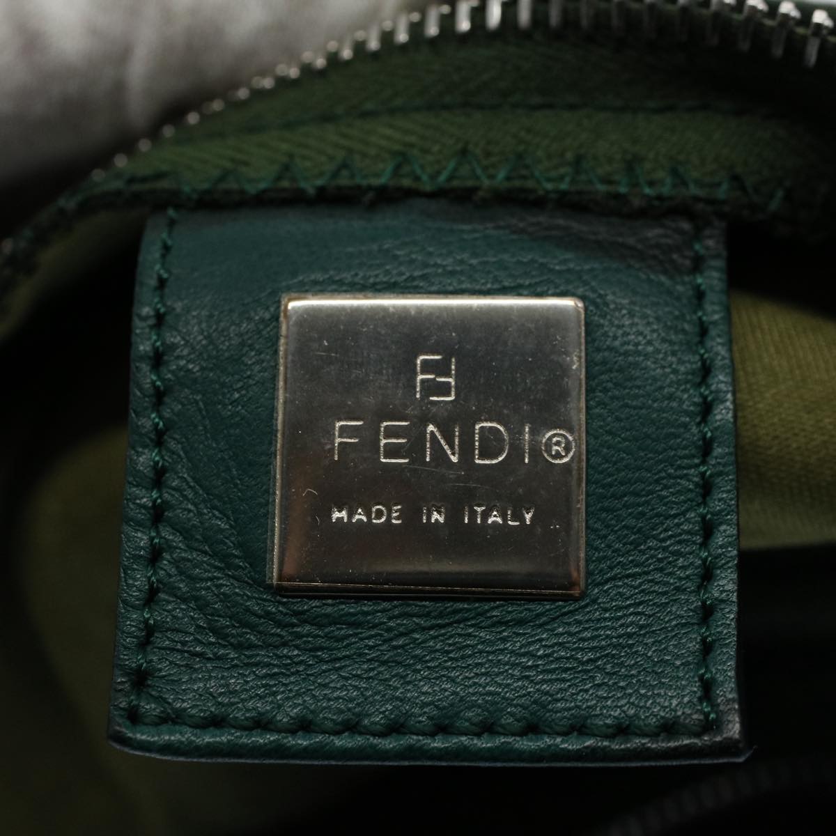 FENDI Mamma Baguette Shoulder Bag Nylon Green 2355 26685 009 ep2386
