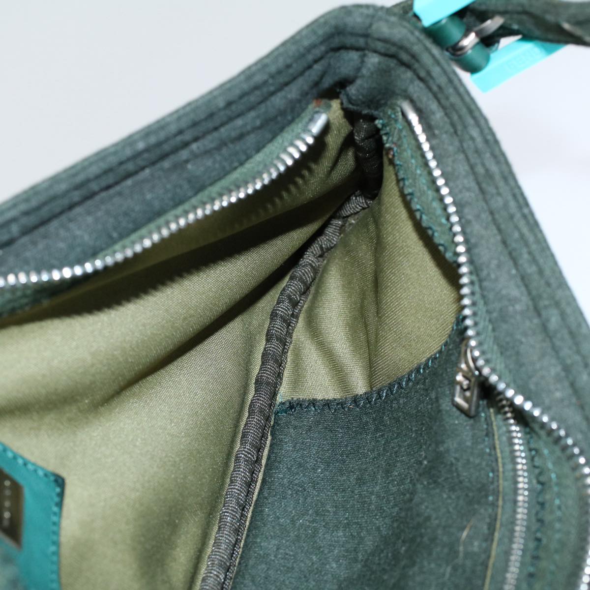 FENDI Mamma Baguette Shoulder Bag Nylon Green 2355 26685 009 ep2386