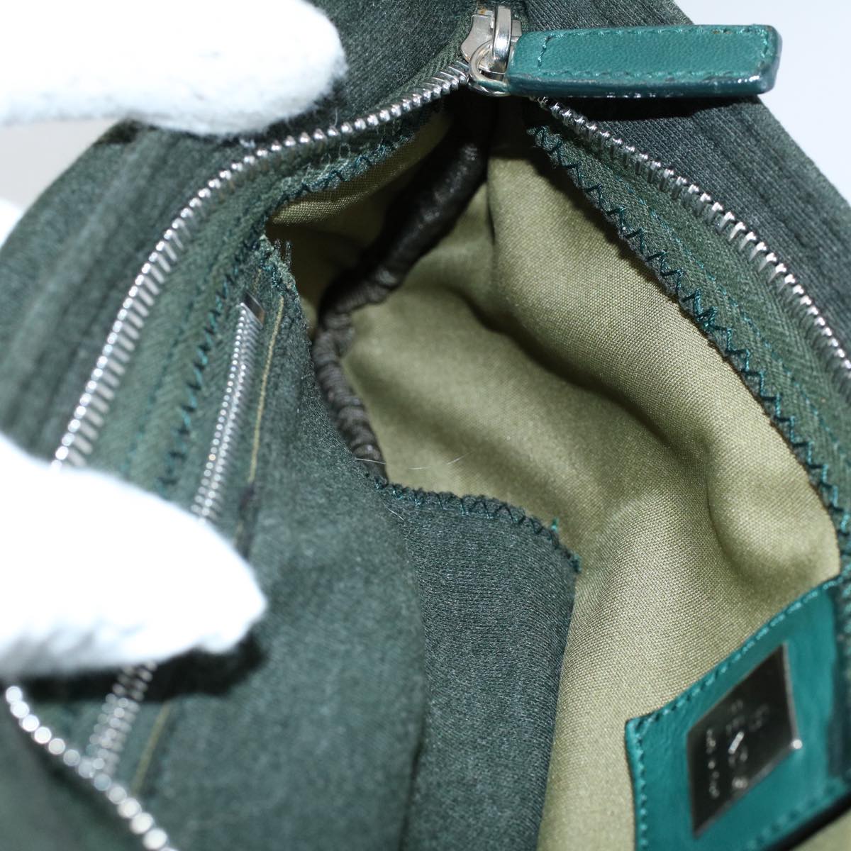 FENDI Mamma Baguette Shoulder Bag Nylon Green 2355 26685 009 ep2386