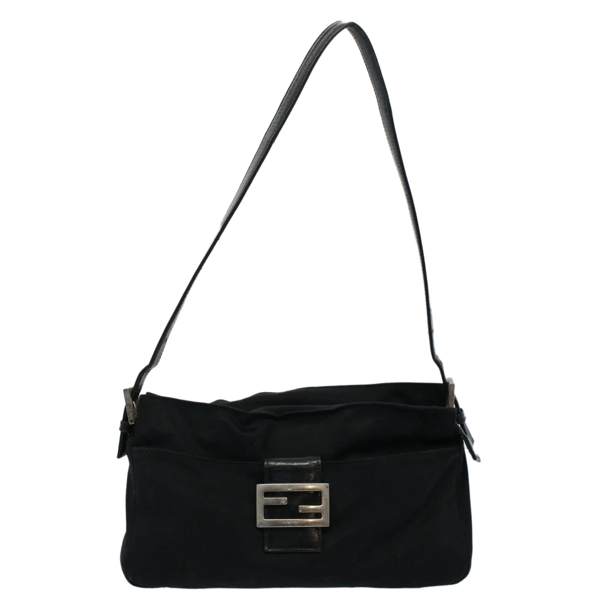 FENDI Mamma Baguette Shoulder Bag Nylon Black 2321 26566 099 ep2388