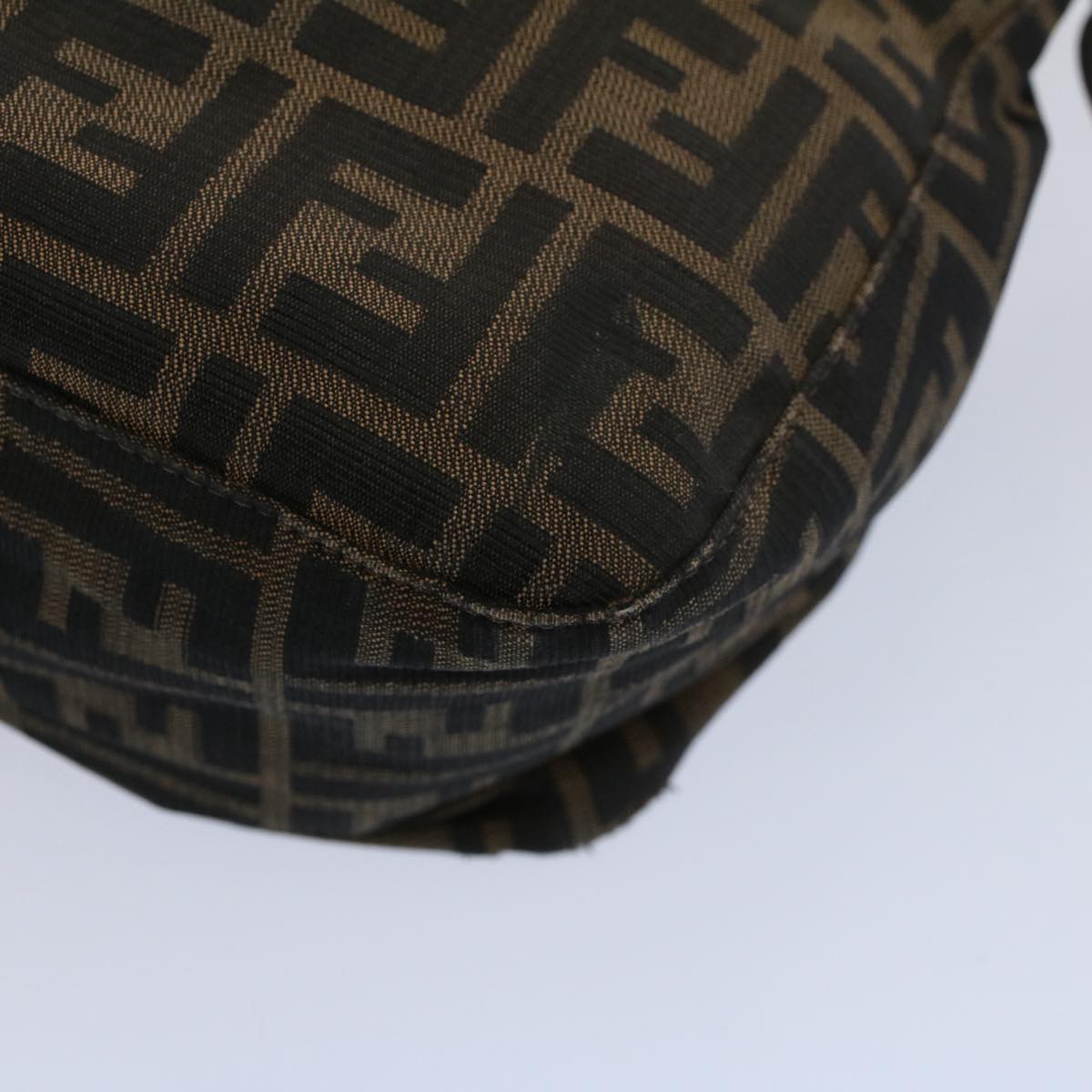 FENDI Zucca Canvas Mamma Baguette Shoulder Bag Black Brown ep2428