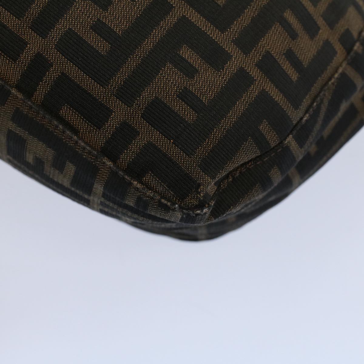 FENDI Zucca Canvas Mamma Baguette Shoulder Bag Black Brown ep2428