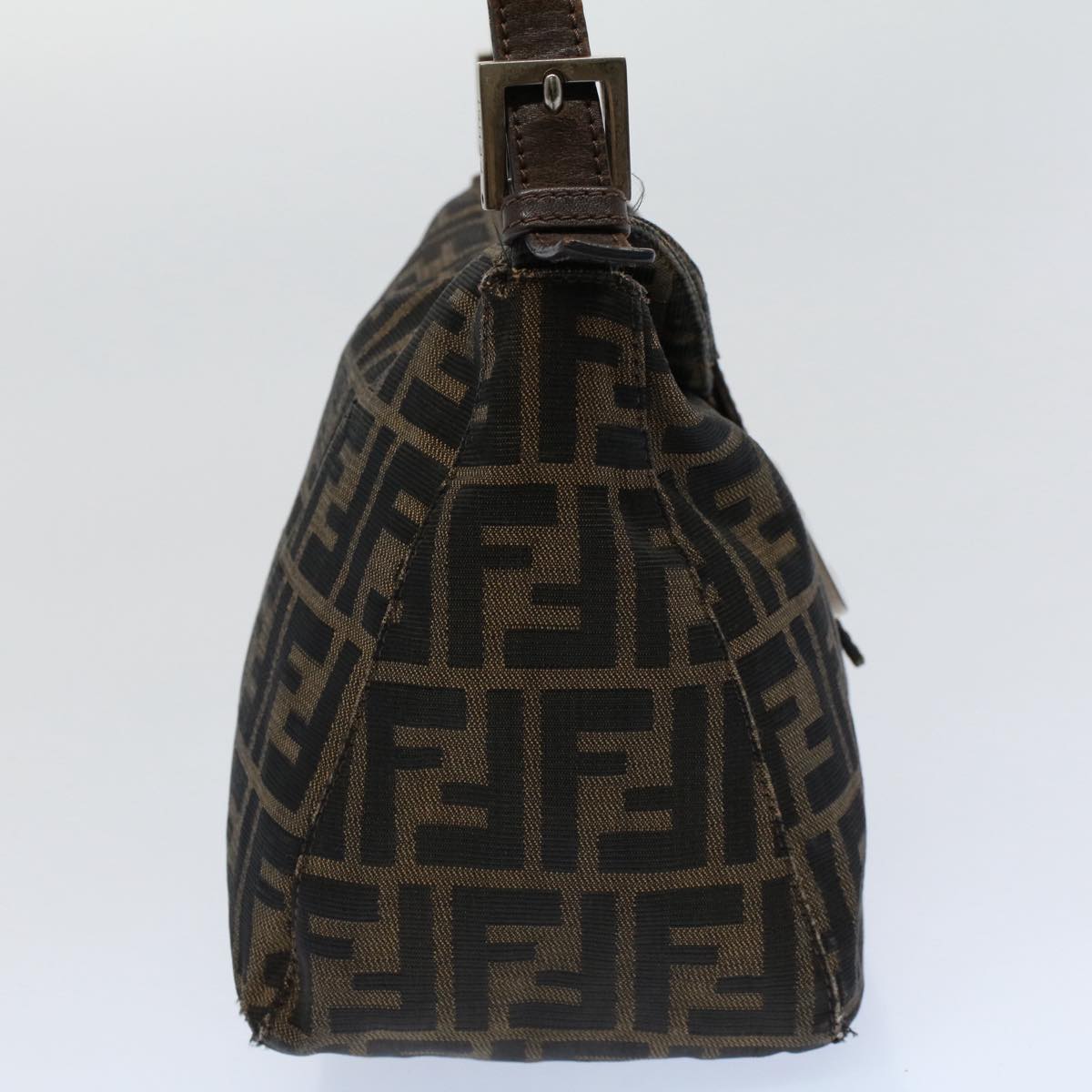 FENDI Zucca Canvas Mamma Baguette Shoulder Bag Black Brown ep2428