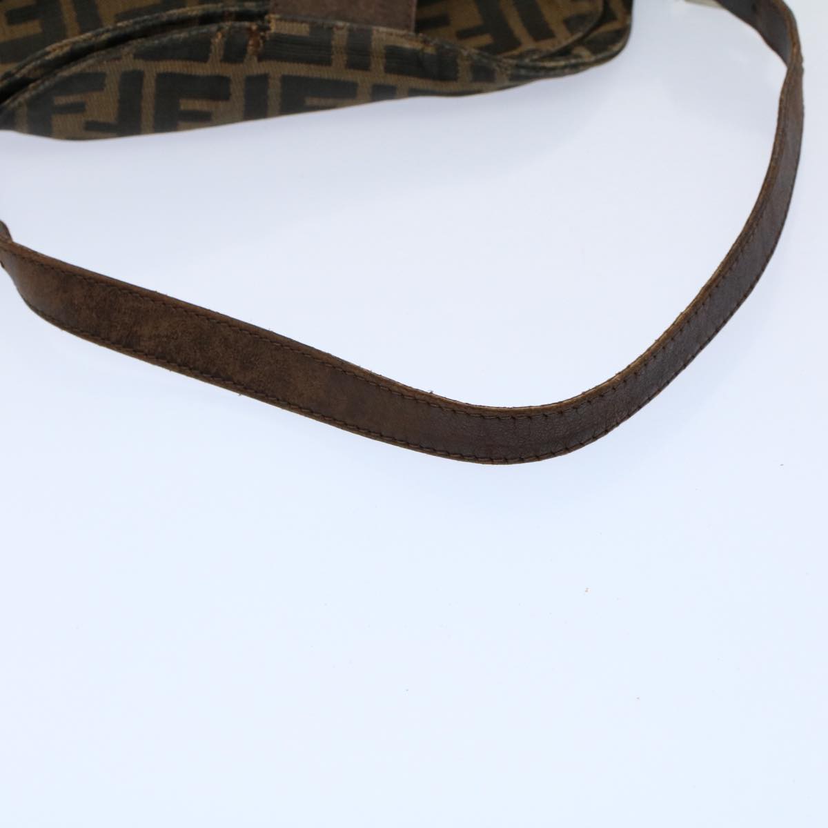 FENDI Zucca Canvas Mamma Baguette Shoulder Bag Black Brown ep2428