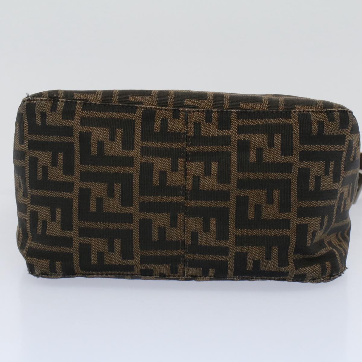 FENDI Zucca Canvas Mamma Baguette Shoulder Bag Black Brown ep2428