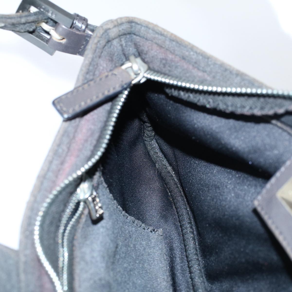 FENDI Mamma Baguette Shoulder Bag Cotton Gray 2354 26685 099 ep2430
