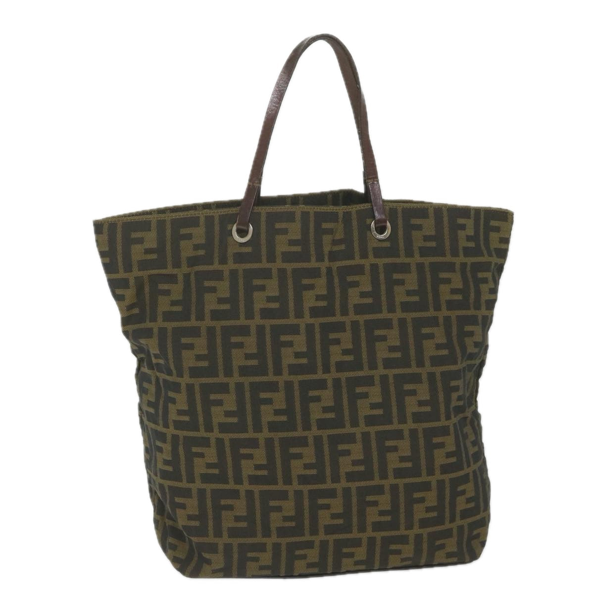 FENDI Zucca Canvas Tote Bag Black Brown ep2432