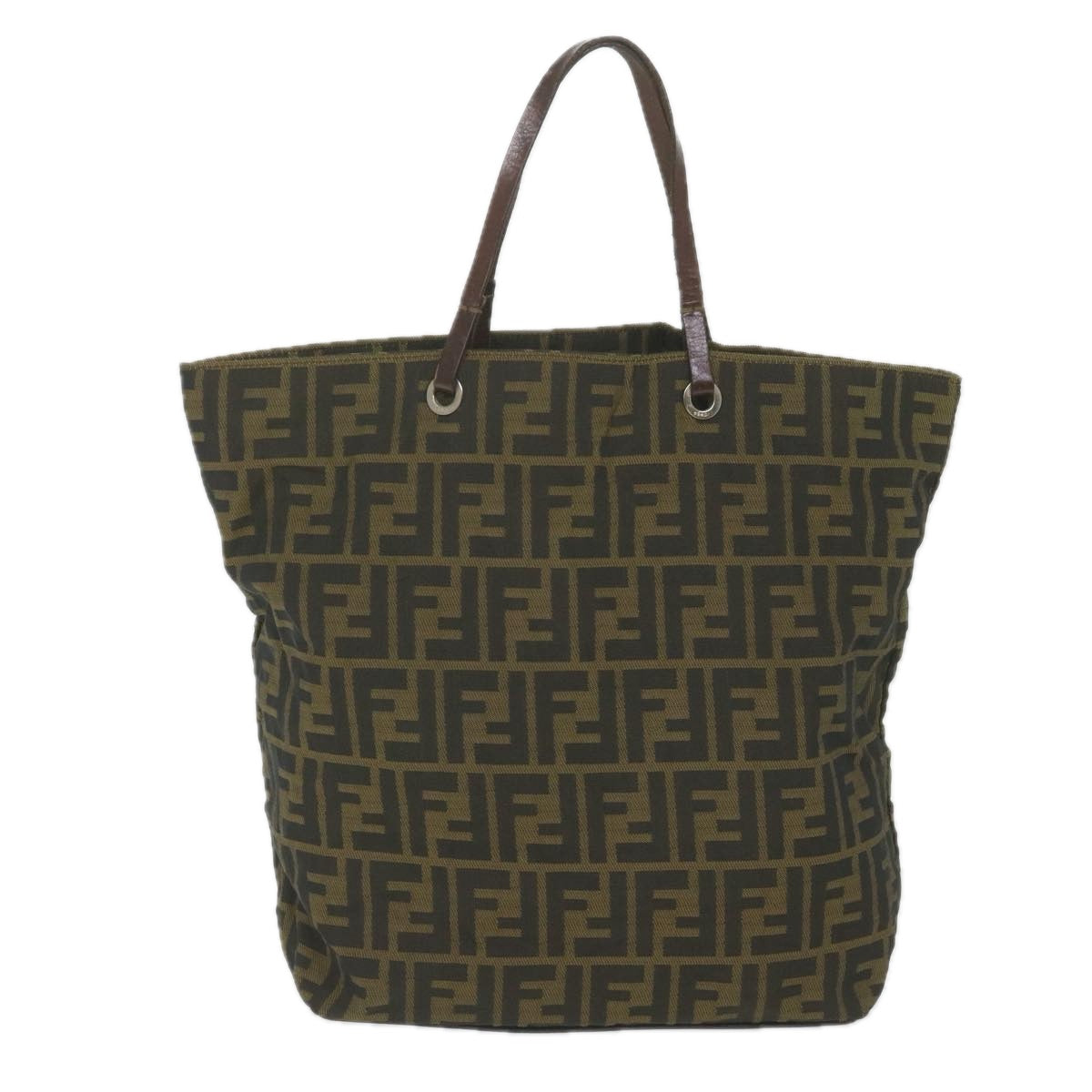 FENDI Zucca Canvas Tote Bag Black Brown ep2432