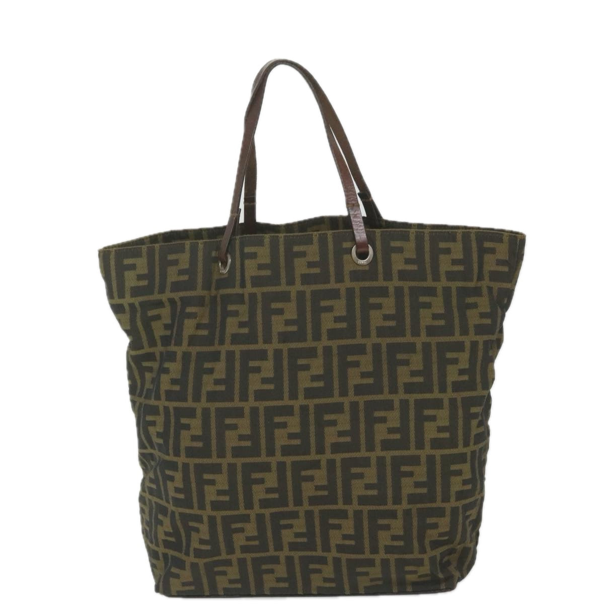FENDI Zucca Canvas Tote Bag Black Brown ep2432