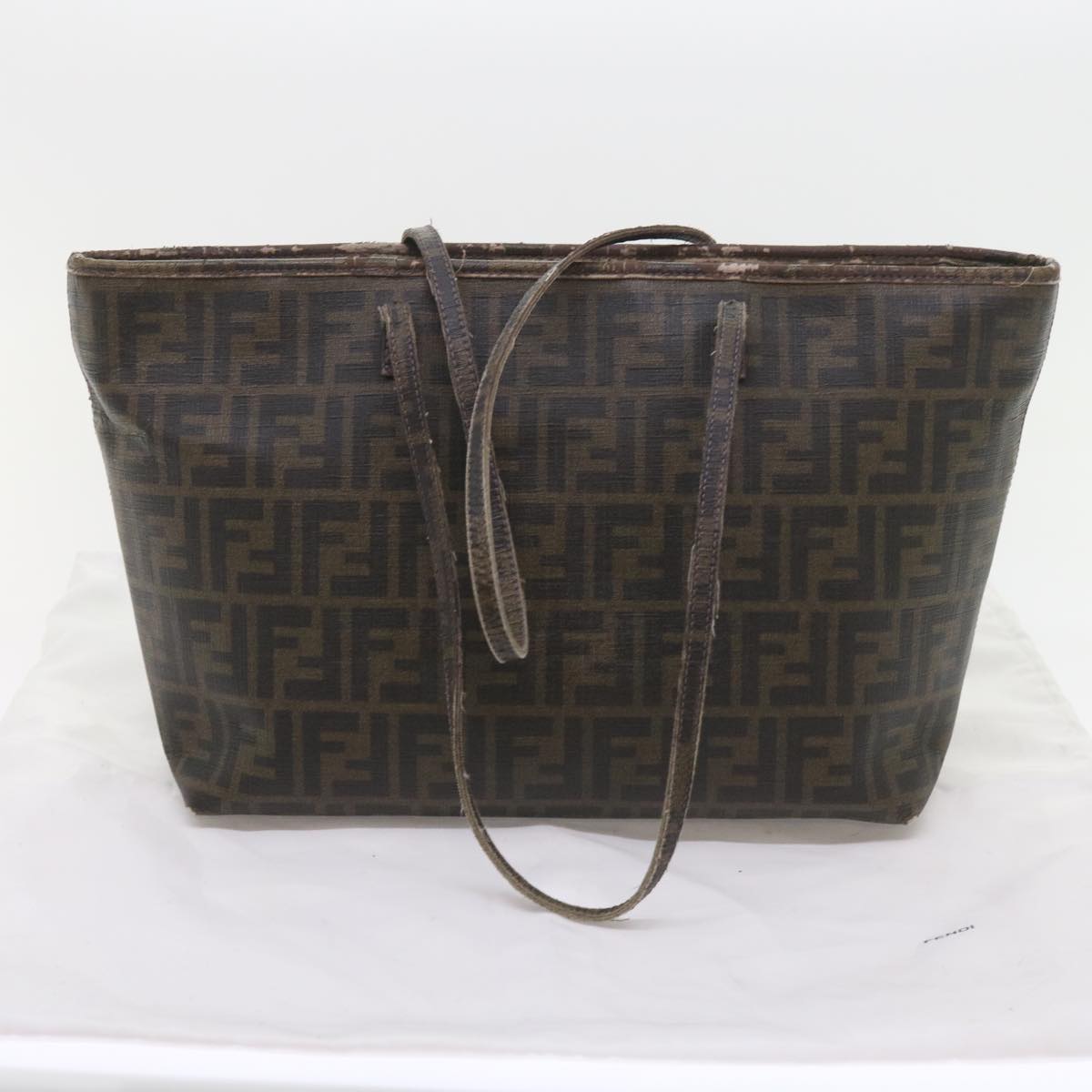 FENDI Zucca Canvas Tote Bag Black Brown ep2435