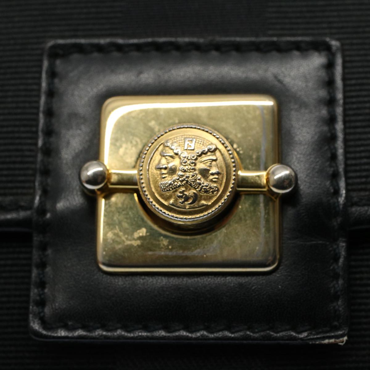 FENDI Pecan Canvas Clutch Bag Black Brown ep2439