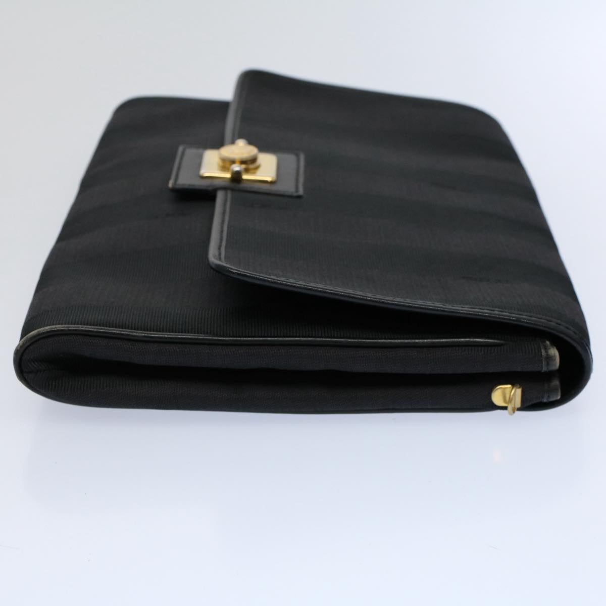 FENDI Pecan Canvas Clutch Bag Black Brown ep2439