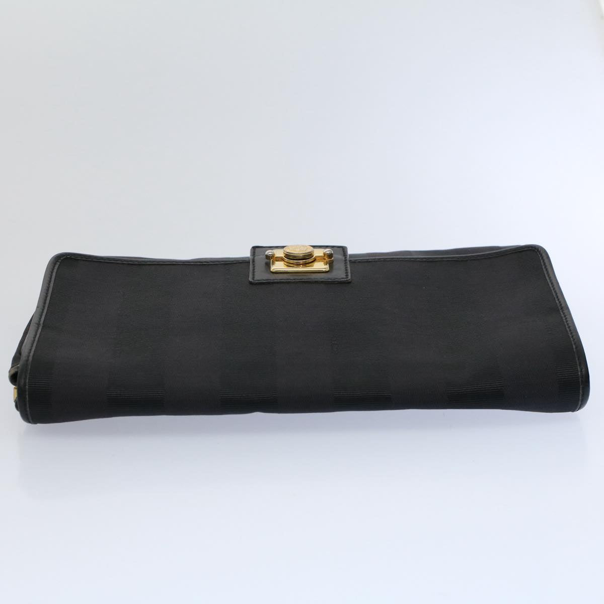 FENDI Pecan Canvas Clutch Bag Black Brown ep2439