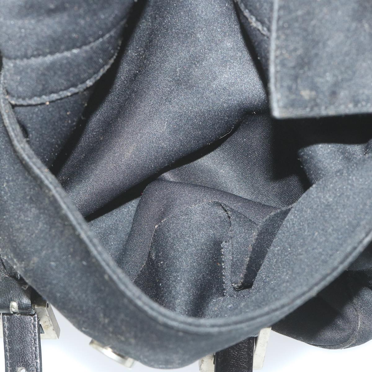 FENDI Mamma Baguette Shoulder Bag Nylon Black ep2451