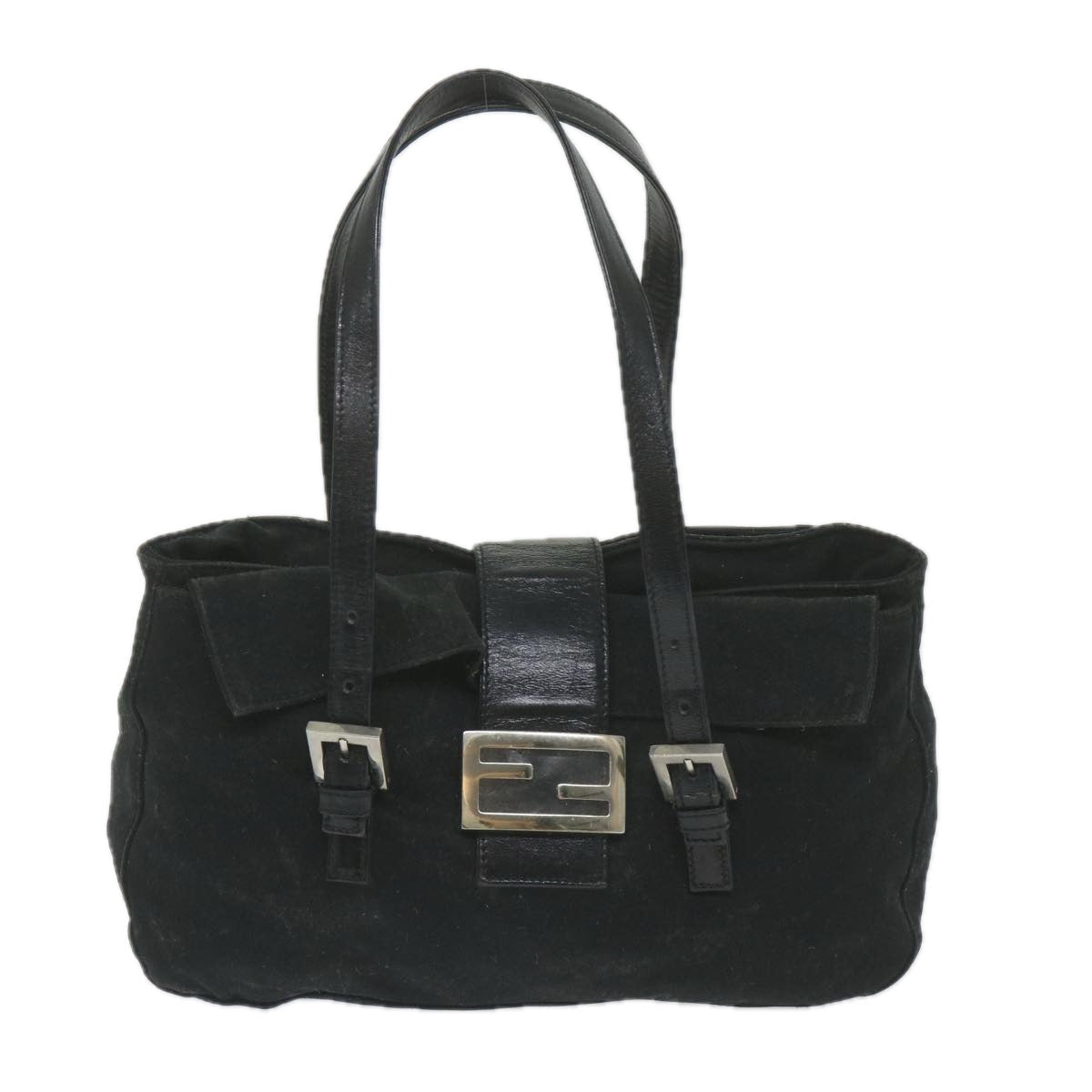 FENDI Mamma Baguette Shoulder Bag Nylon Black ep2451