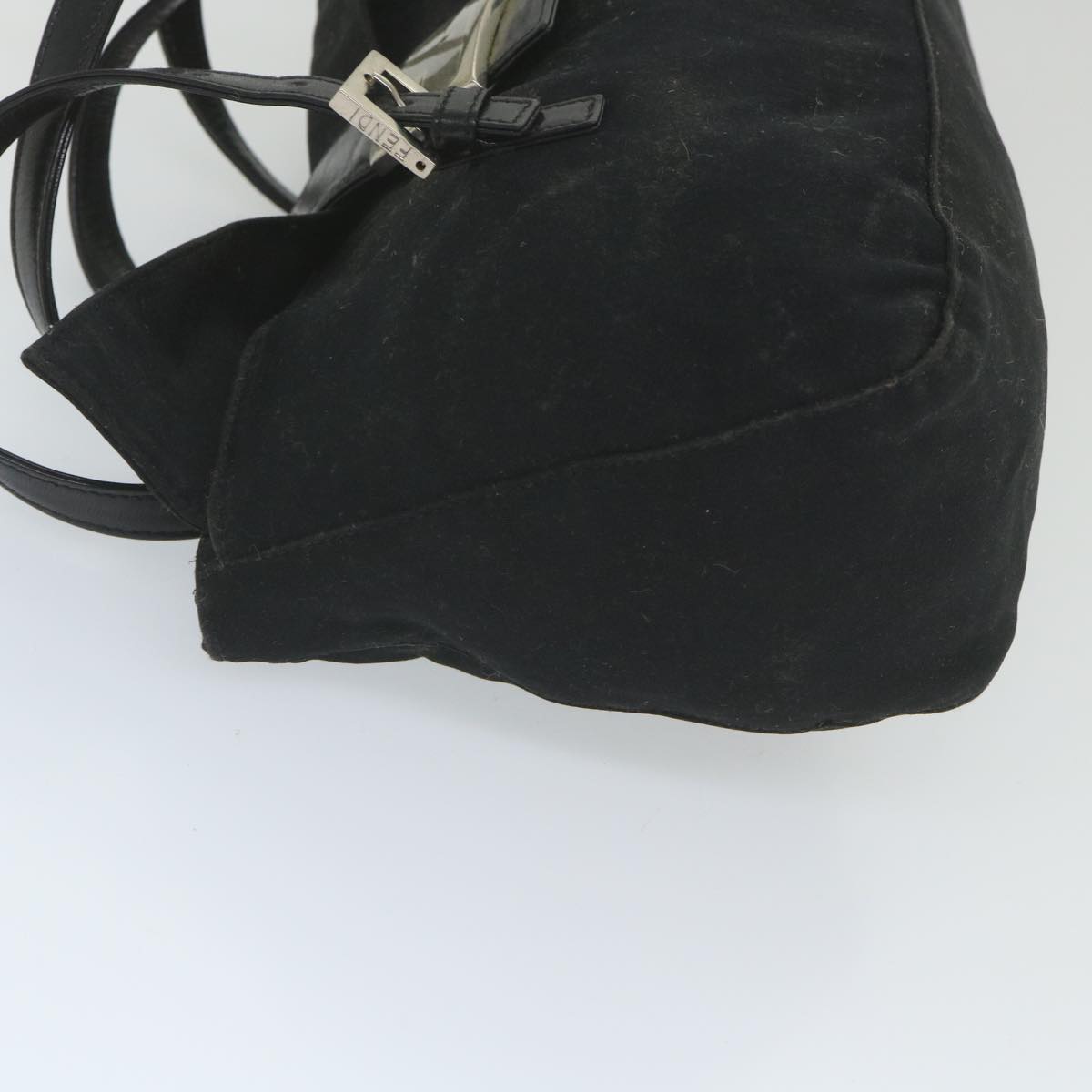 FENDI Mamma Baguette Shoulder Bag Nylon Black ep2451
