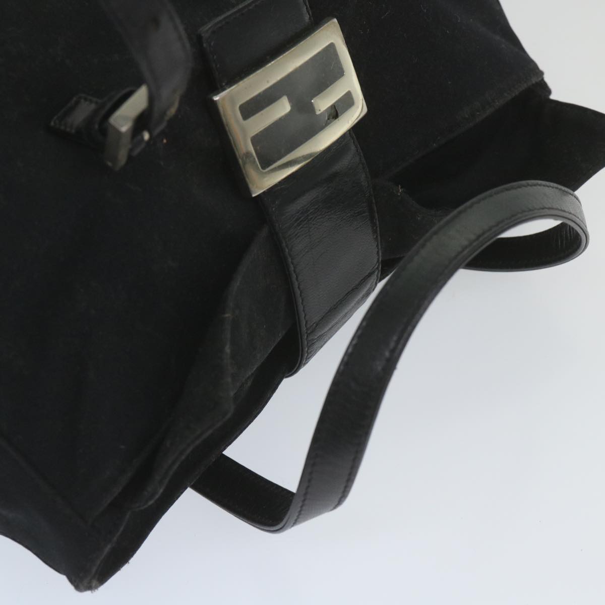 FENDI Mamma Baguette Shoulder Bag Nylon Black ep2451